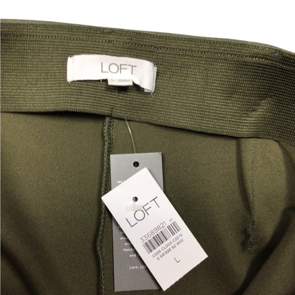 NWT Loft Ann Taylor Olive Green High-Waisted Large Brushed Faux Suede - Picture 9 of 10